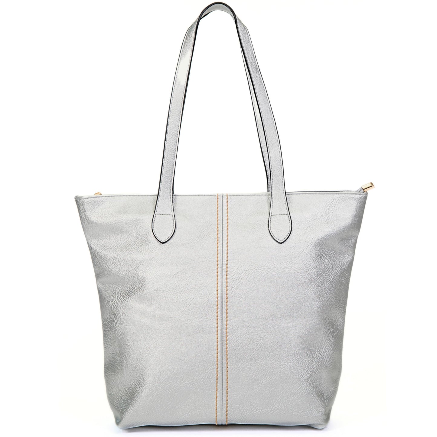 Angela - Large Vegan Leather Shoulder Tote Bag with Zip Closure & Lightweight Design