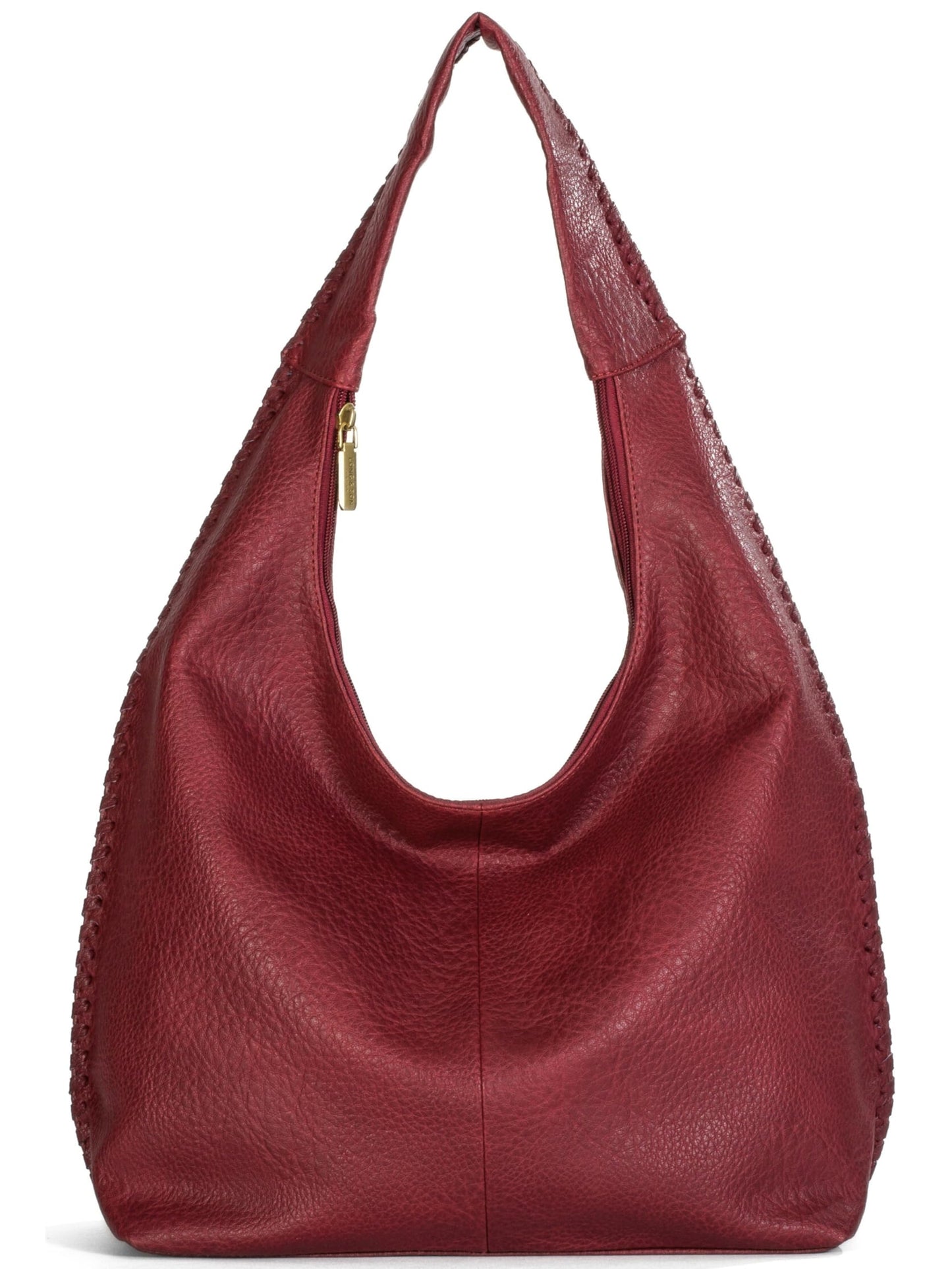 Heather - Large Vegan Leather Slouch Shoulder Bag with Spacious Interior & Zip Pocket