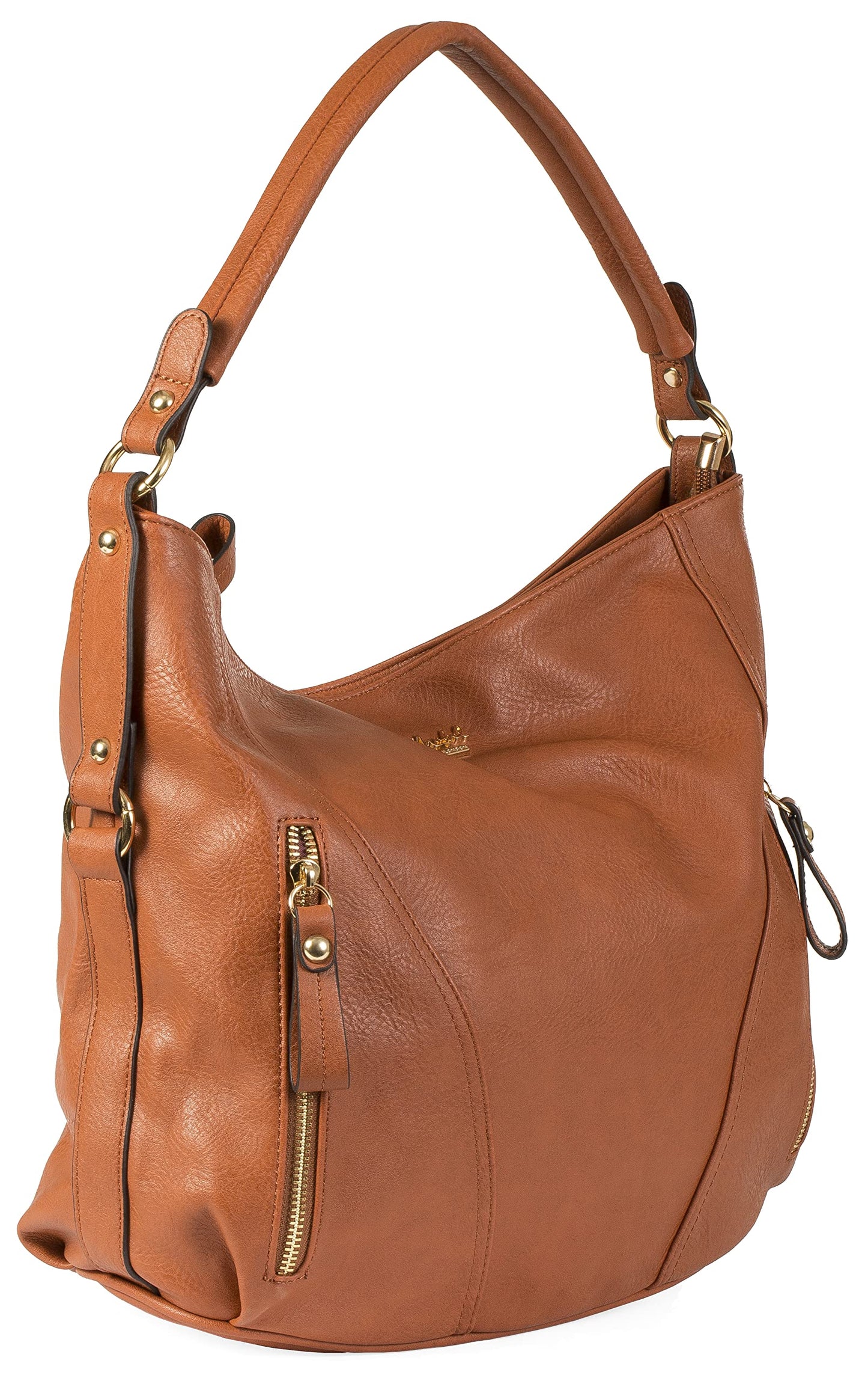 Paula - Large Vegan Leather Shoulder Tote Bag with Multiple Compartments