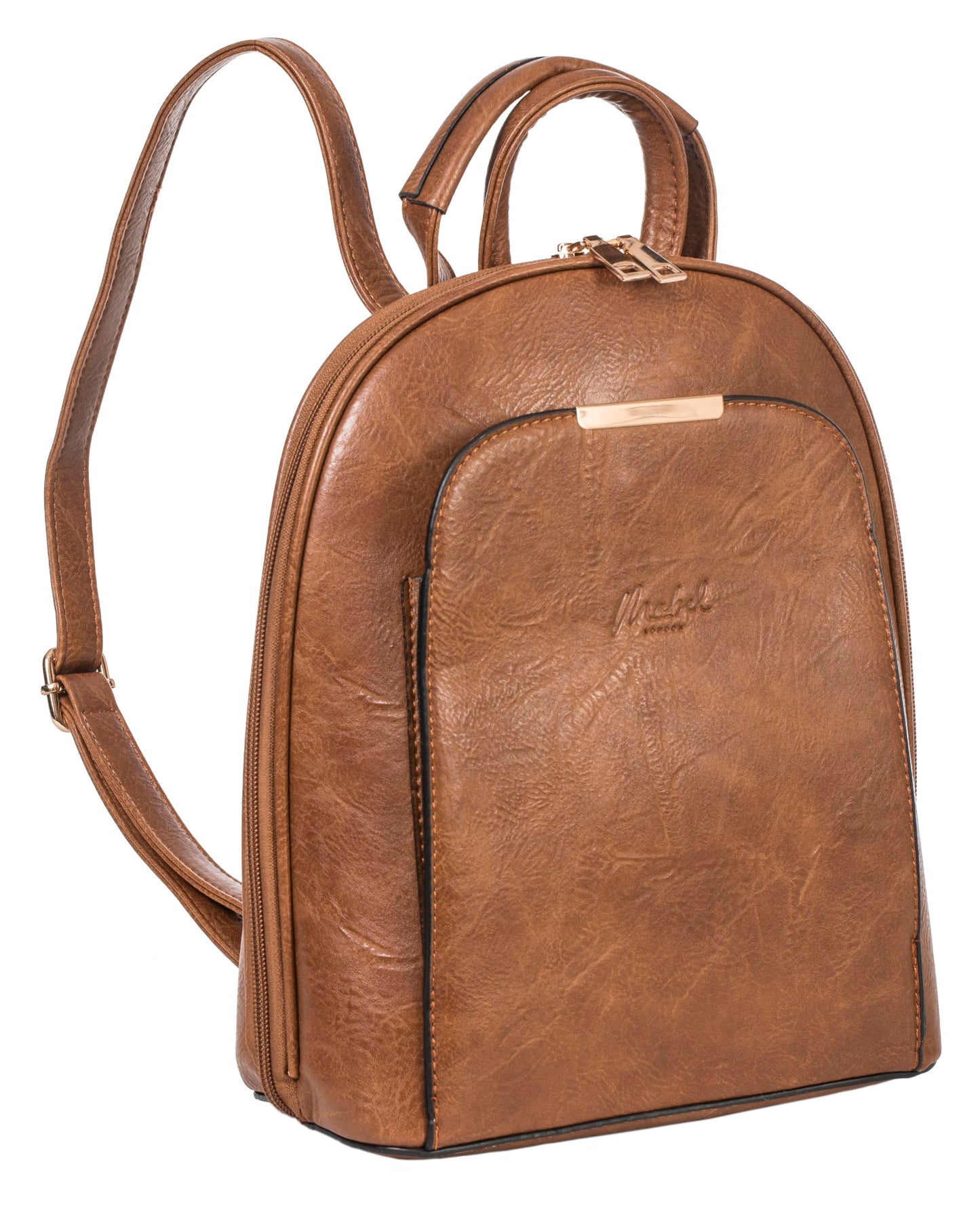 Miley - Vegan Leather Backpack Rucksack with Multiple Compartments & Gold Hardware