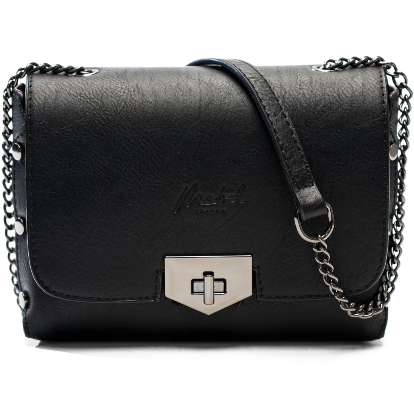 Peri - Vegan Leather Chain Strap Shoulder & Crossbody Bag with Studded Detail