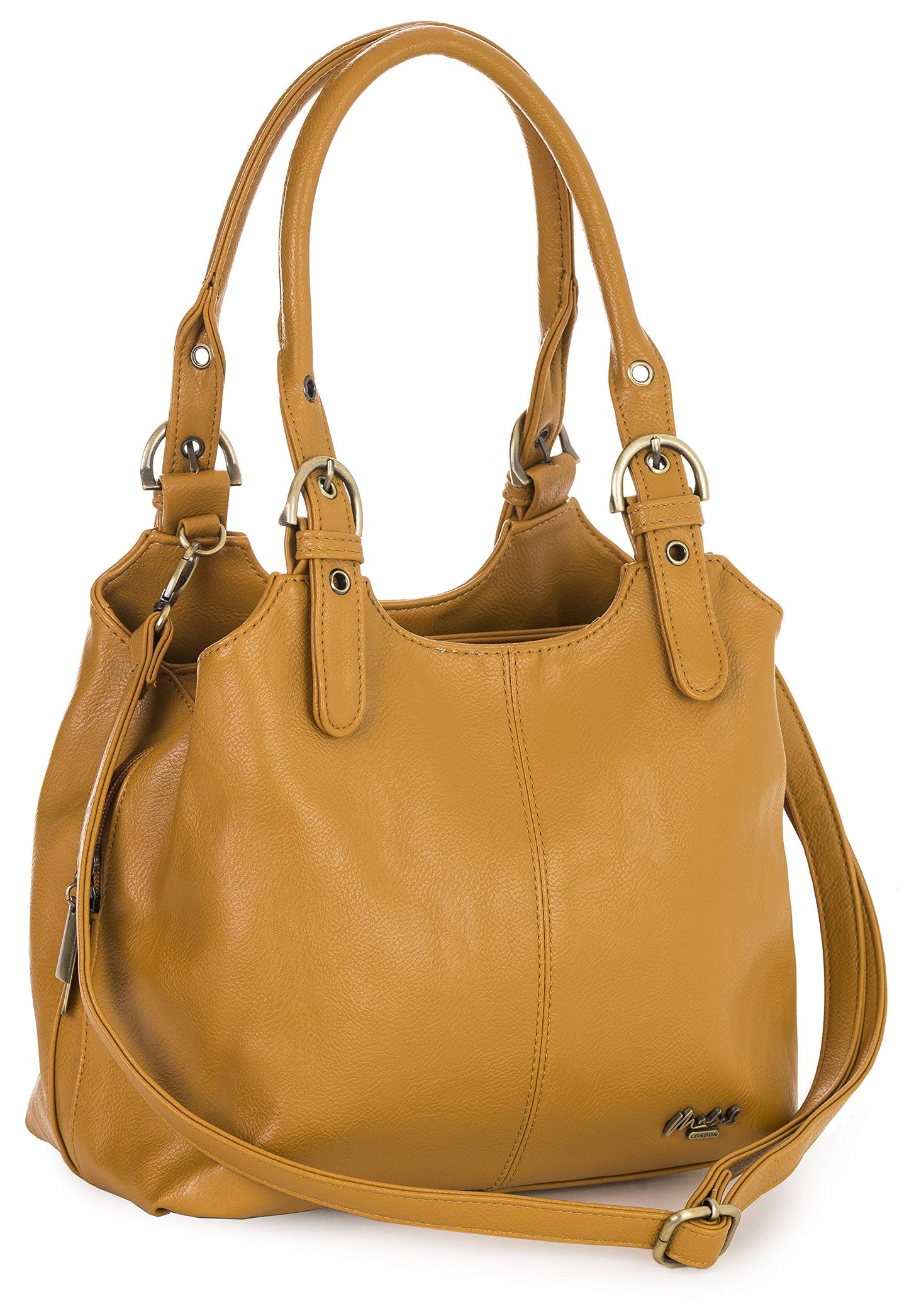 Amelia - Large Vegan Leather Shoulder Tote with Zip Closure & Spacious Organised Interior