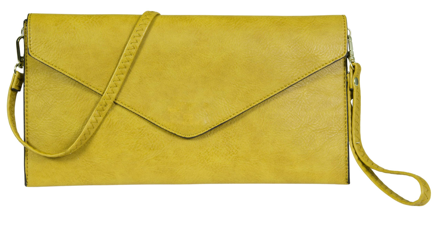 Piper - Vegan Leather Clutch Wristlet with Detachable Strap, Evening Purse Bag