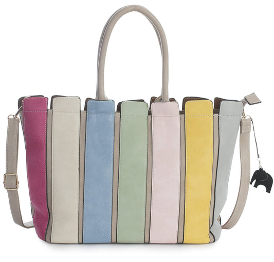 Iris - Medium Vegan Leather Shoulder Tote Bag with Zip Closure & Organised Interior