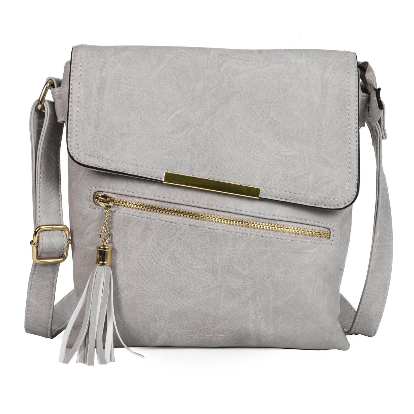 Bonnie - Medium Vegan Leather Crossbody Shoulder Bag with Zip Closure & Tassel Detail