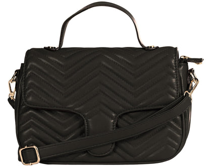 Kiki - Vegan Leather Small Crossbody Bag with Tassel Trim & Flap Zip Closure