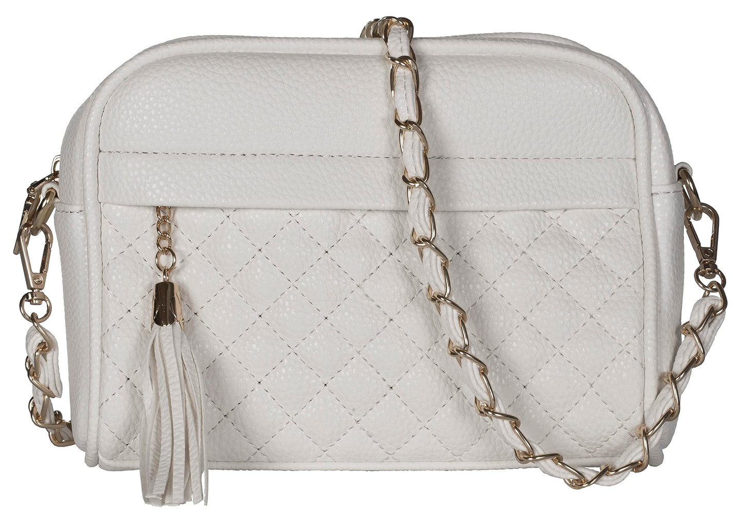 Em - Small Vegan Leather Shoulder Crossbody Bag with Zip Closure & Compact Style