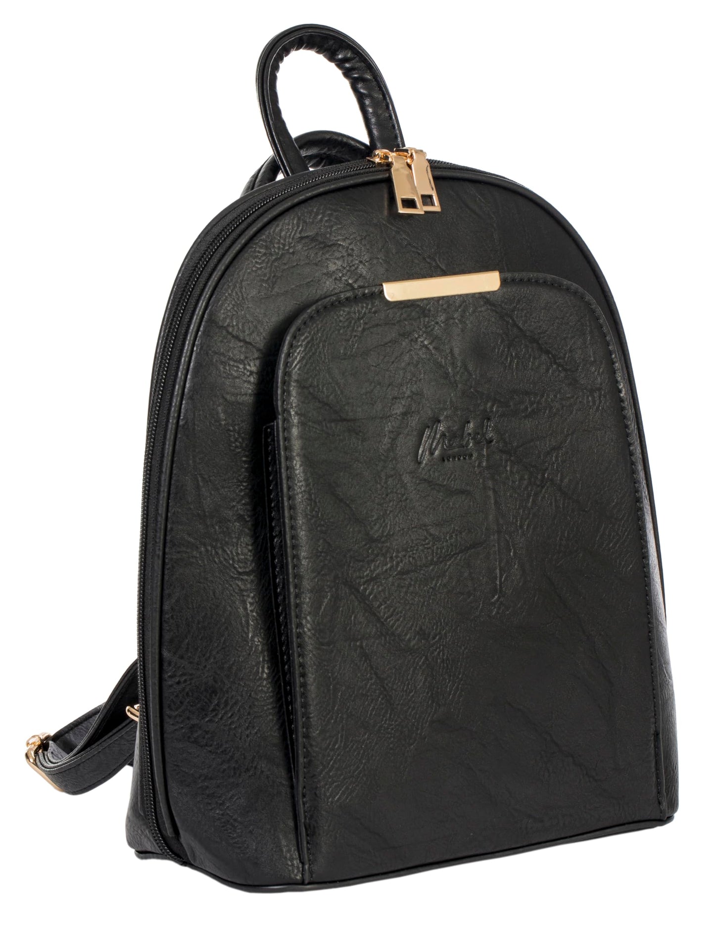 Miley - Vegan Leather Backpack Rucksack with Multiple Compartments & Gold Hardware