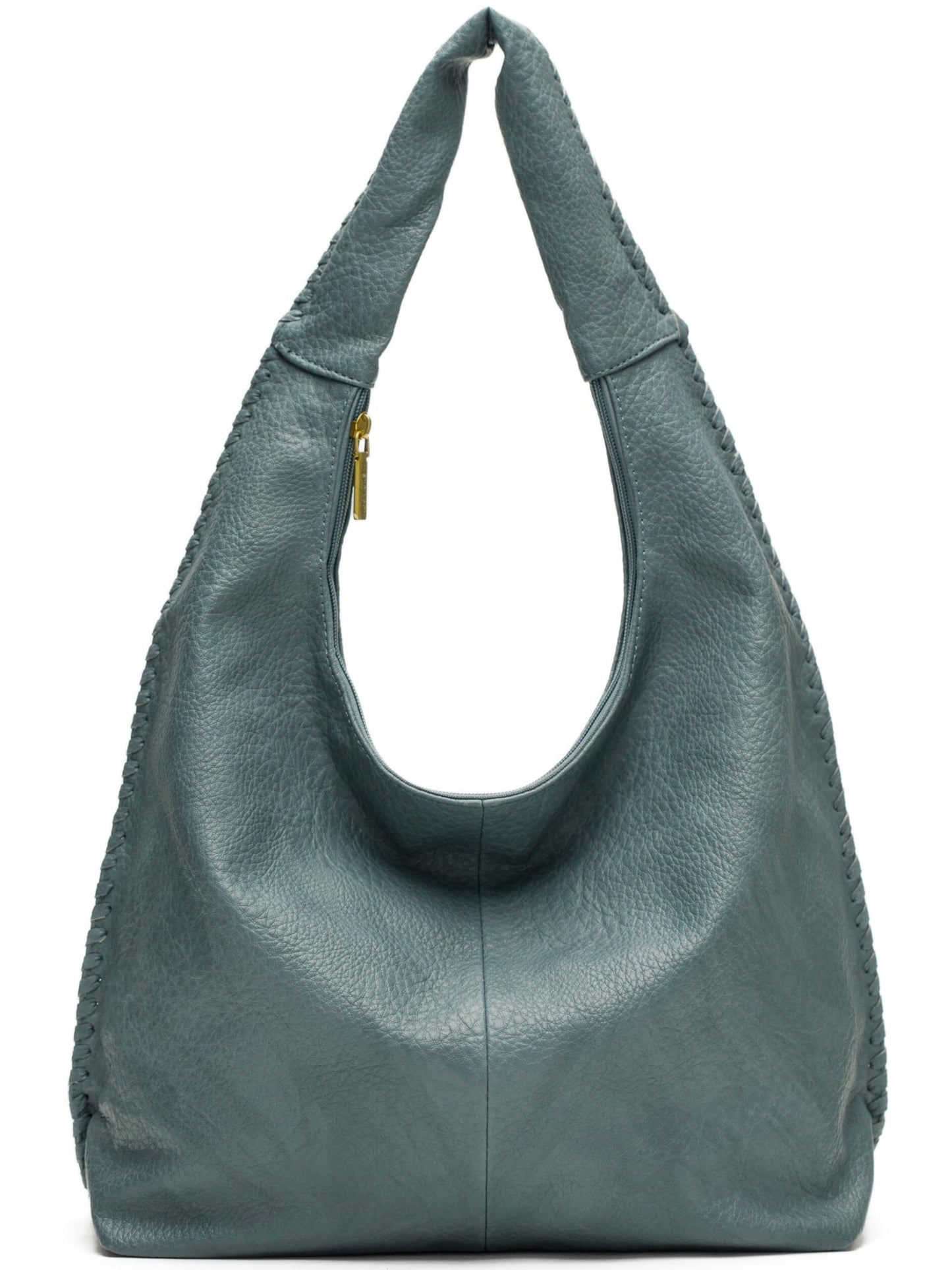 Heather - Large Vegan Leather Slouch Shoulder Bag with Spacious Interior & Zip Pocket