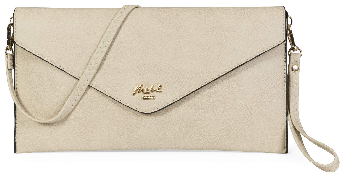 Piper - Vegan Leather Clutch Wristlet with Detachable Strap, Evening Purse Bag