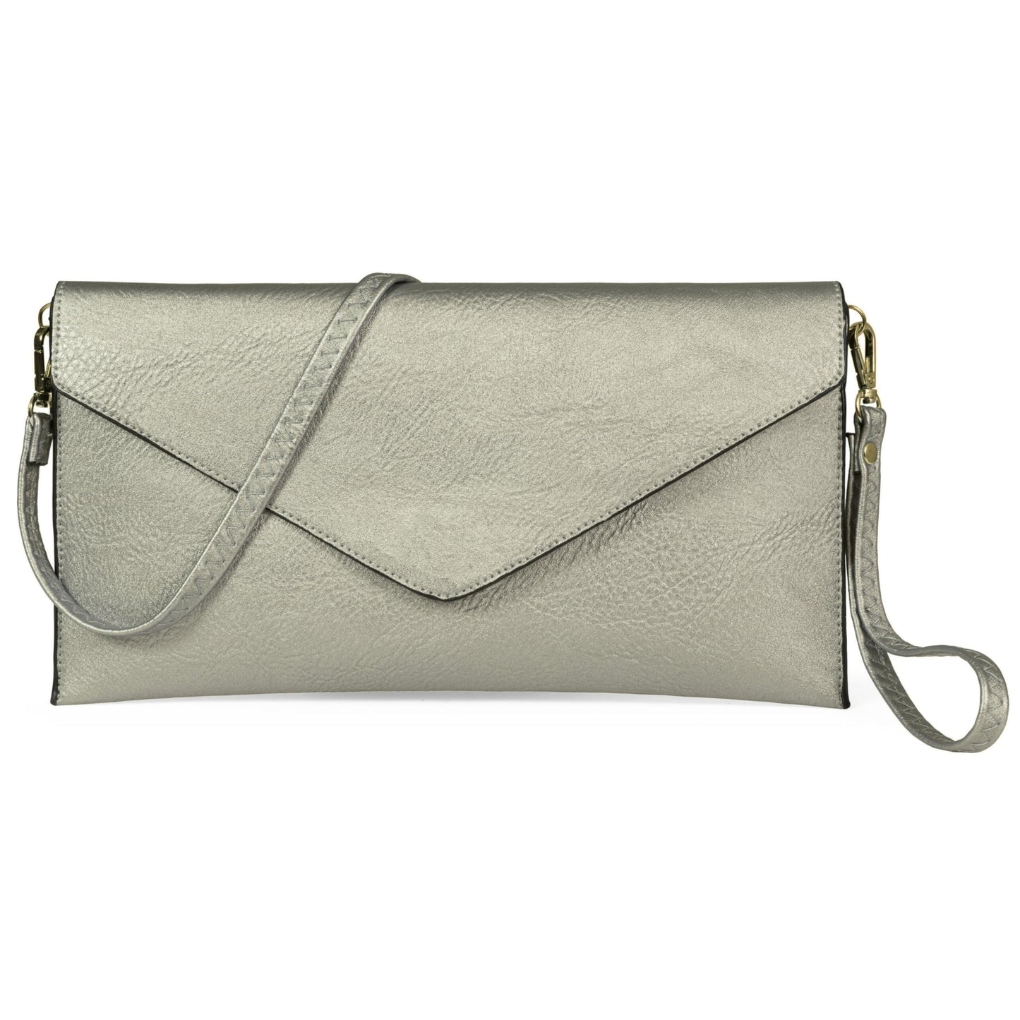 Piper - Vegan Leather Clutch Wristlet with Detachable Strap, Evening Purse Bag