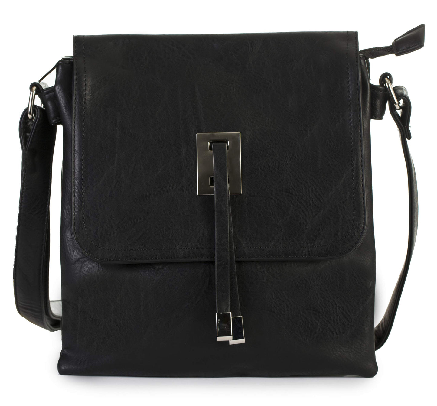 Zeta - Vegan Leather Medium Crossbody Bag with Zip Closure & Organised Interior