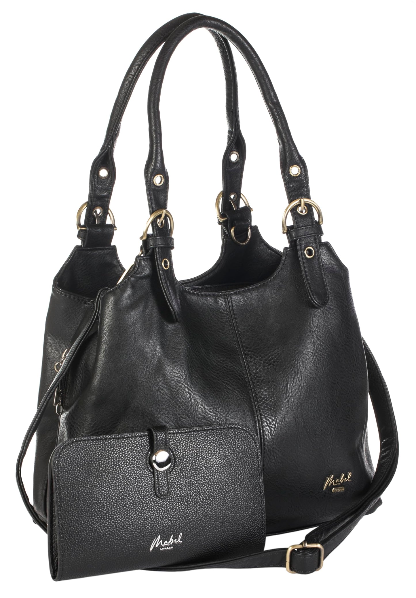 Amelia Ada - Vegan Leather Shoulder Handbag & RFID-Blocking Purse Wallet Set for Women