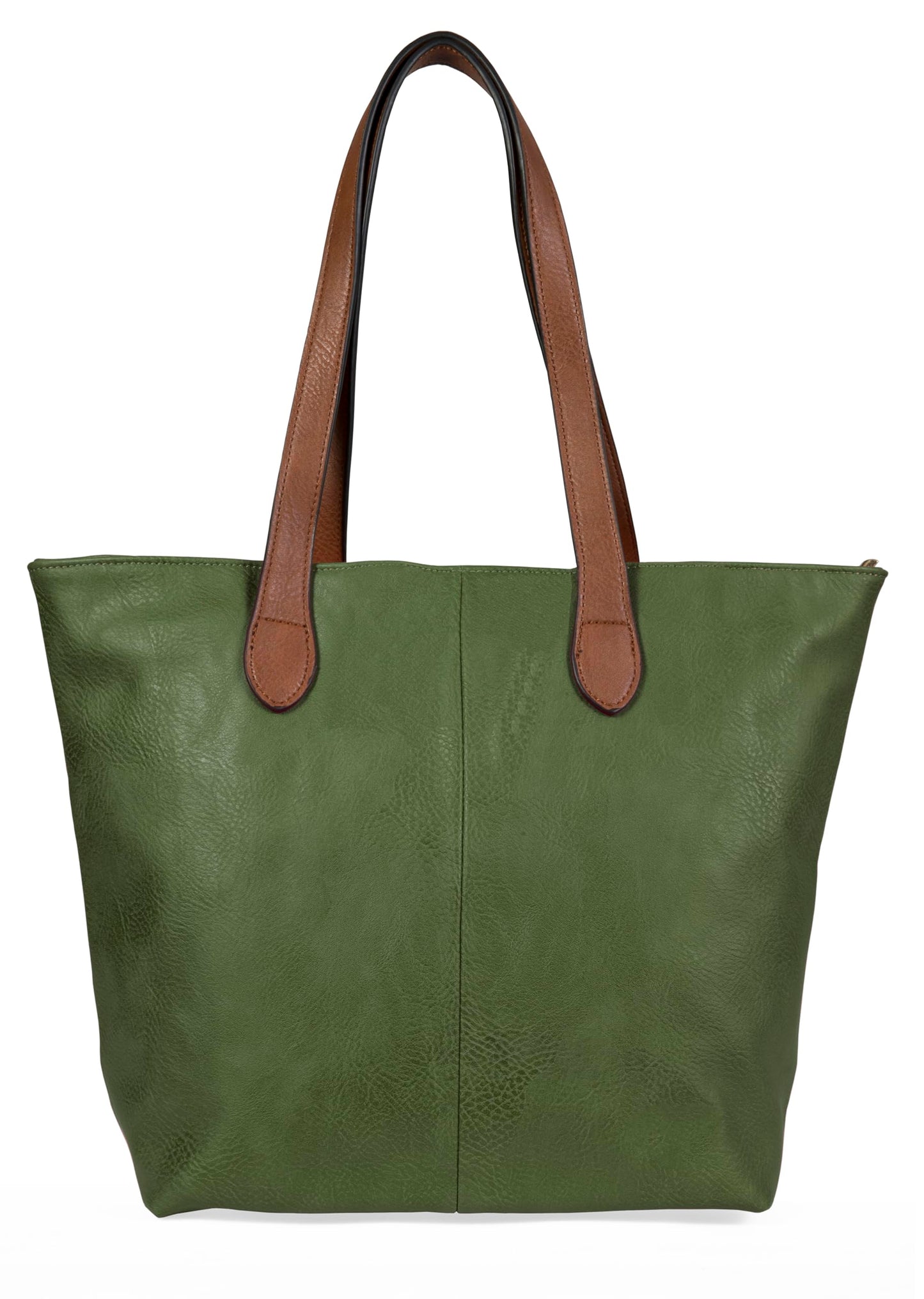 Brook - Medium Vegan Leather Shoulder Tote Bag with Zip Closure & Lightweight Design