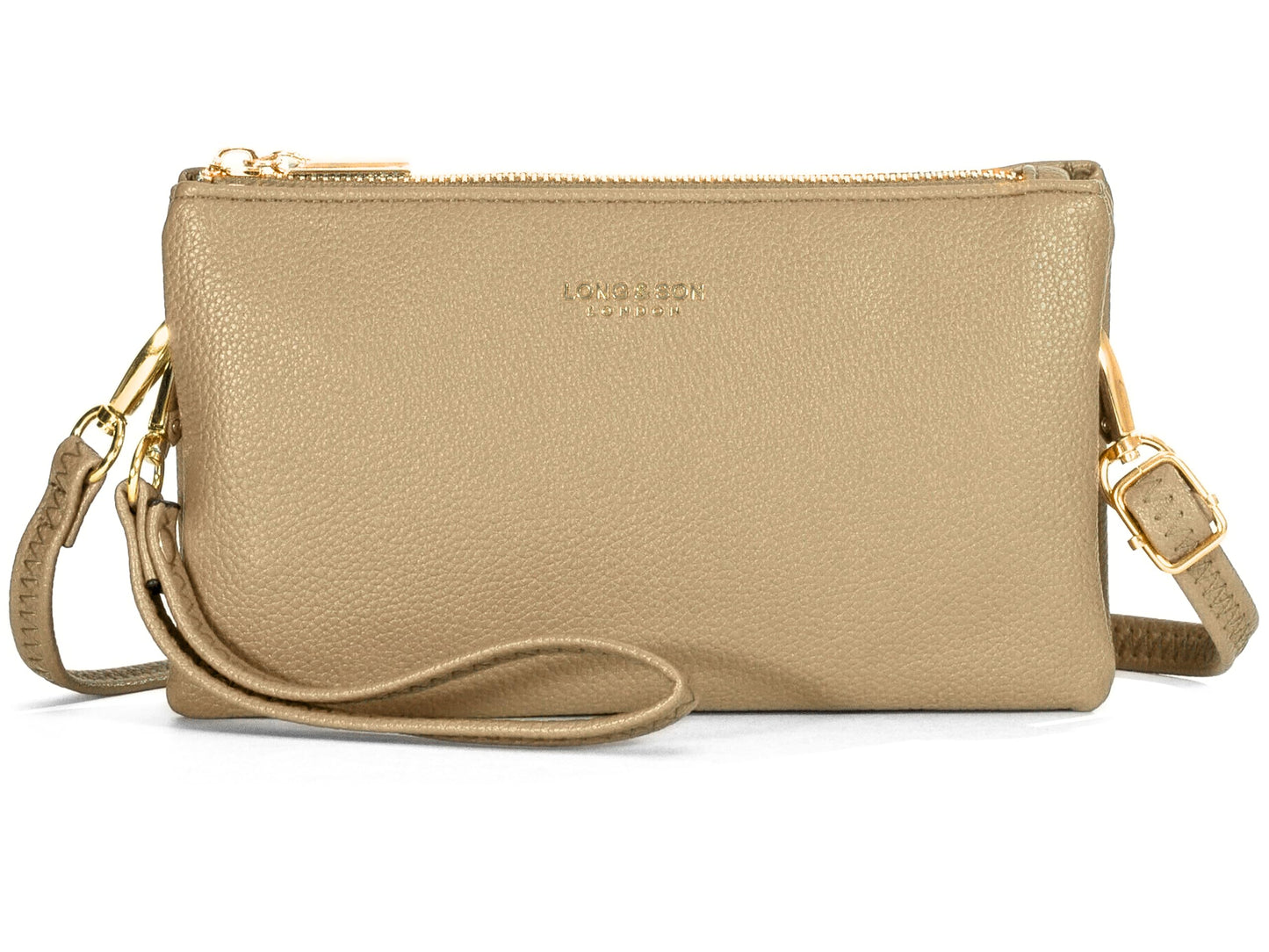 Ann - Small Vegan Leather Mini Crossbody Pouch Purse with Zip Closure & Strap