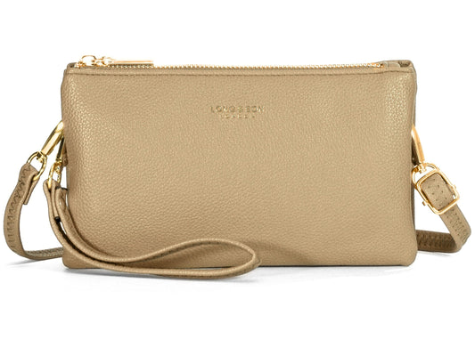 Ann - Small Vegan Leather Mini Crossbody Pouch Purse with Zip Closure & Strap