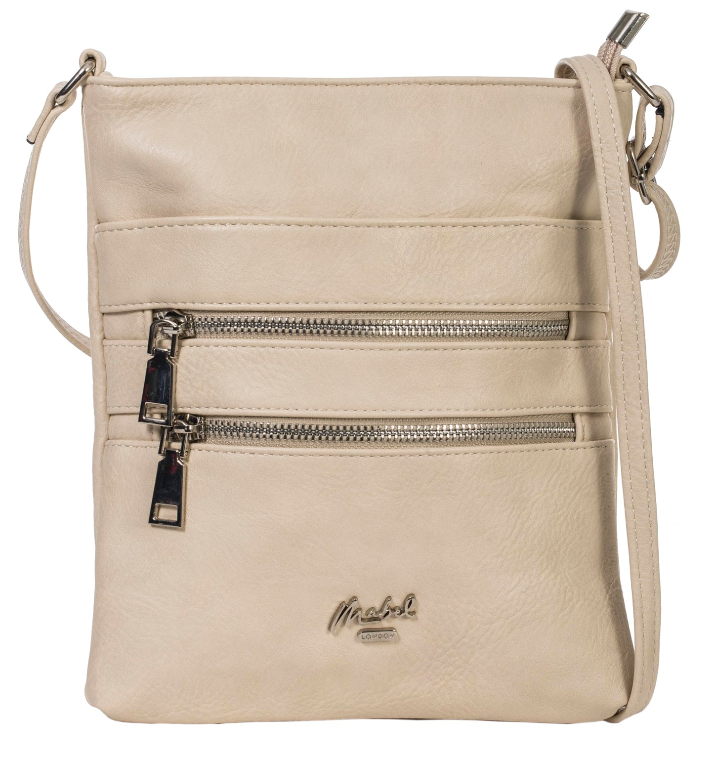Tessa - Vegan Leather Small Crossbody Bag with Multiple Front Zip Pockets