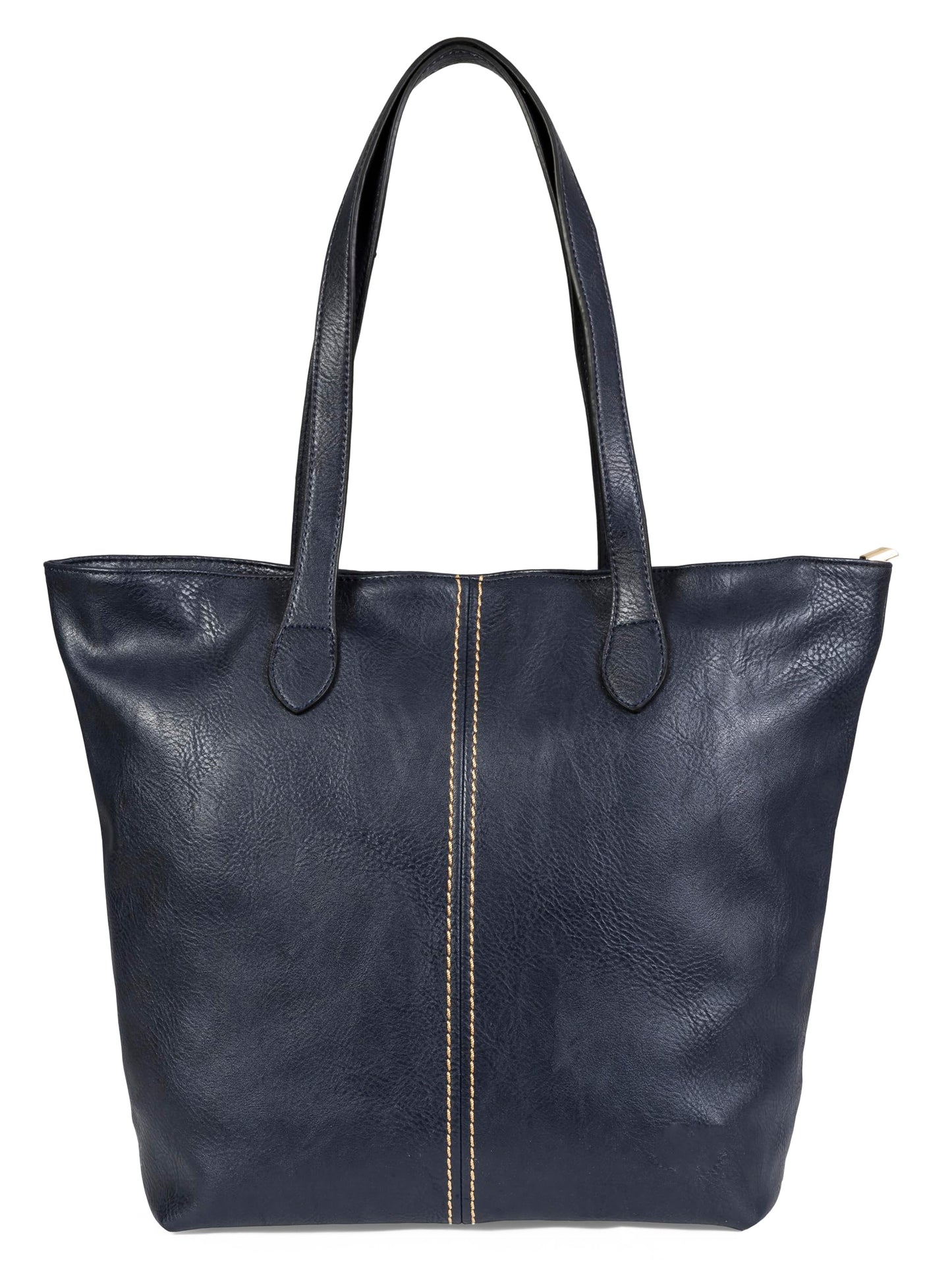 Angela - Large Vegan Leather Shoulder Tote Bag with Zip Closure & Lightweight Design