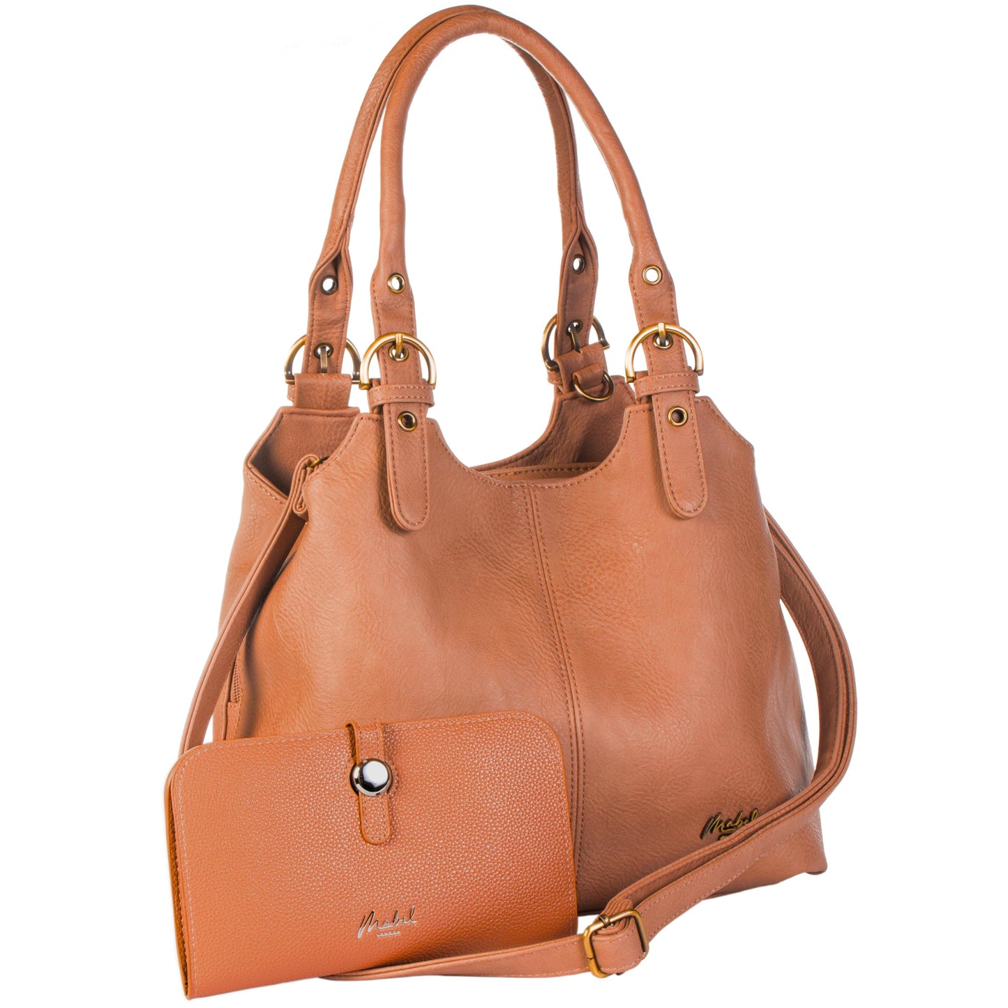 Amelia Ada - Vegan Leather Shoulder Handbag & RFID-Blocking Purse Wallet Set for Women