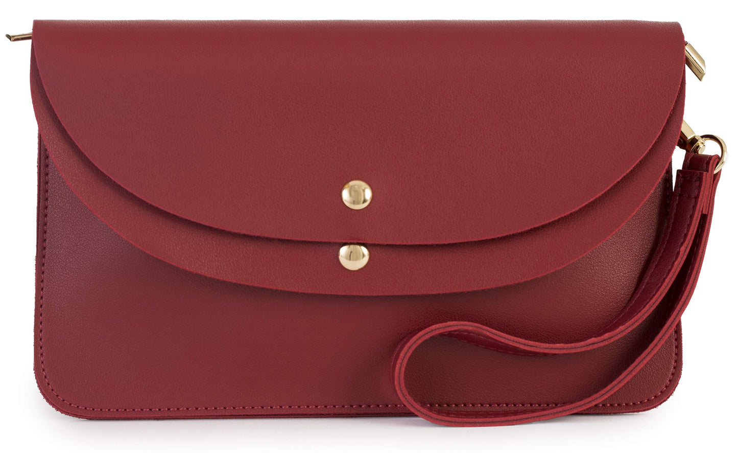 Lilly - Small 3-in-1 Vegan Leather Wristlet Clutch Crossbody Bag with Silver Hardware