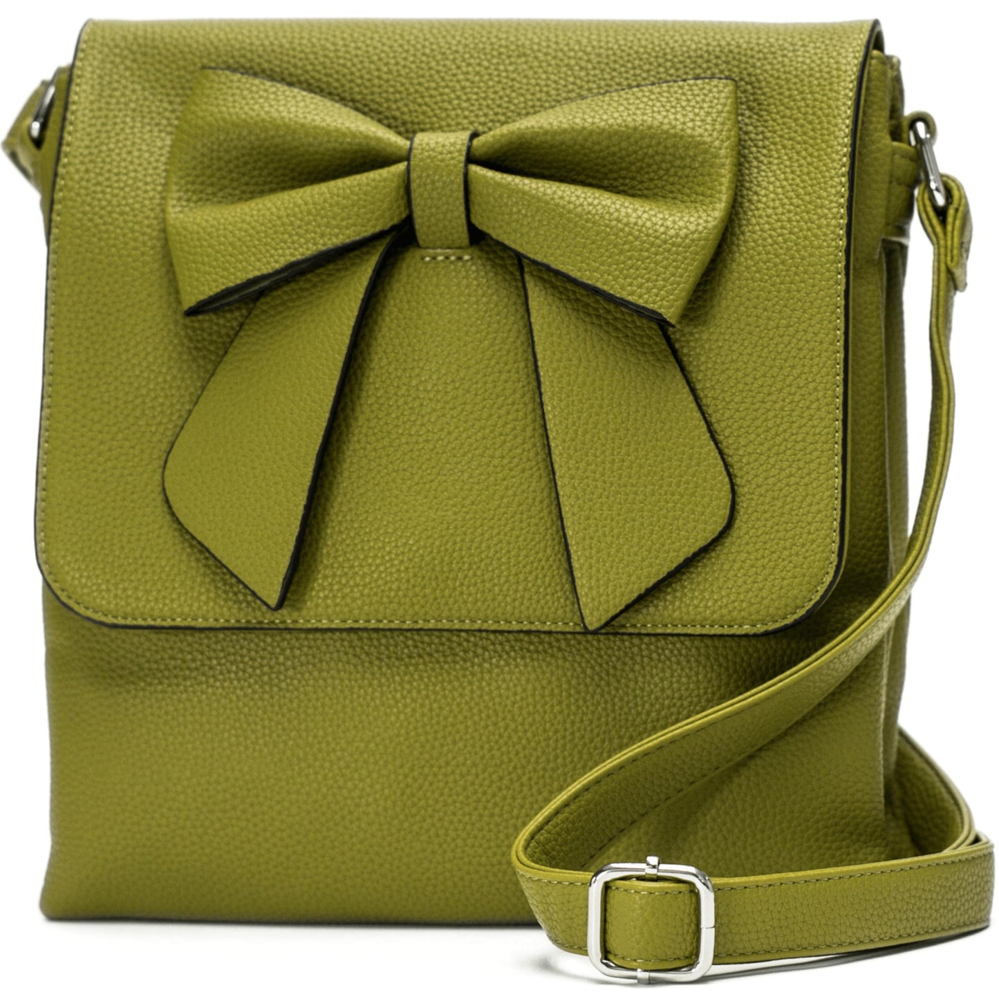 May - Faux Leather Medium Crossbody Shoulder Bag with Multi Pockets & Strap