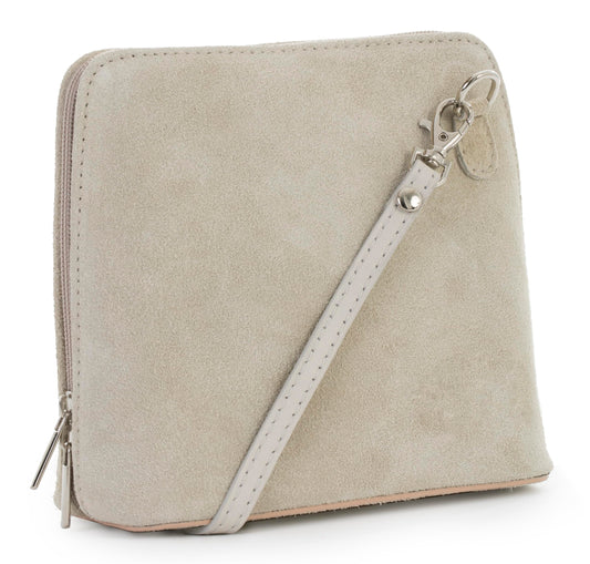Abby - Genuine Italian Suede Leather Small Crossbody Bag Handmade in Florence Tuscany