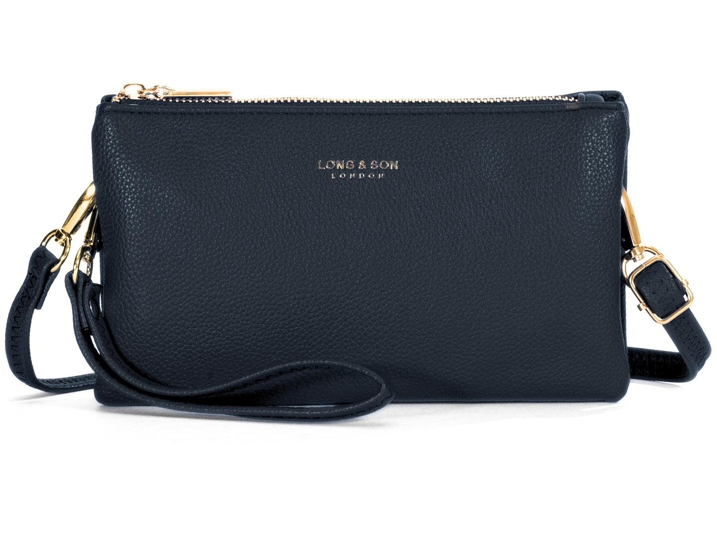 Ann - Small Vegan Leather Mini Crossbody Pouch Purse with Zip Closure & Strap