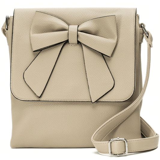 May - Faux Leather Medium Crossbody Shoulder Bag with Multi Pockets & Strap