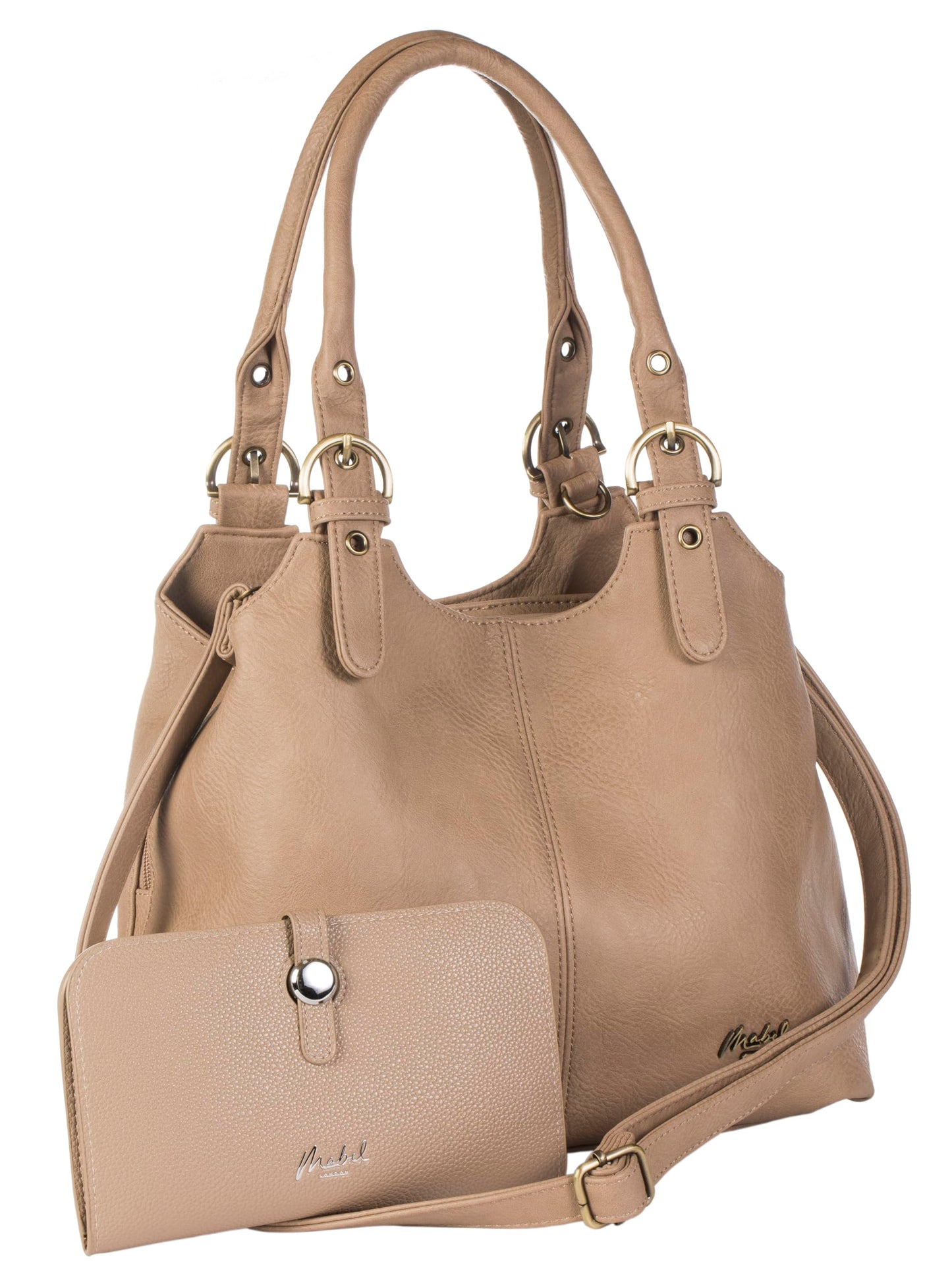 Amelia Ada - Vegan Leather Shoulder Handbag & RFID-Blocking Purse Wallet Set for Women