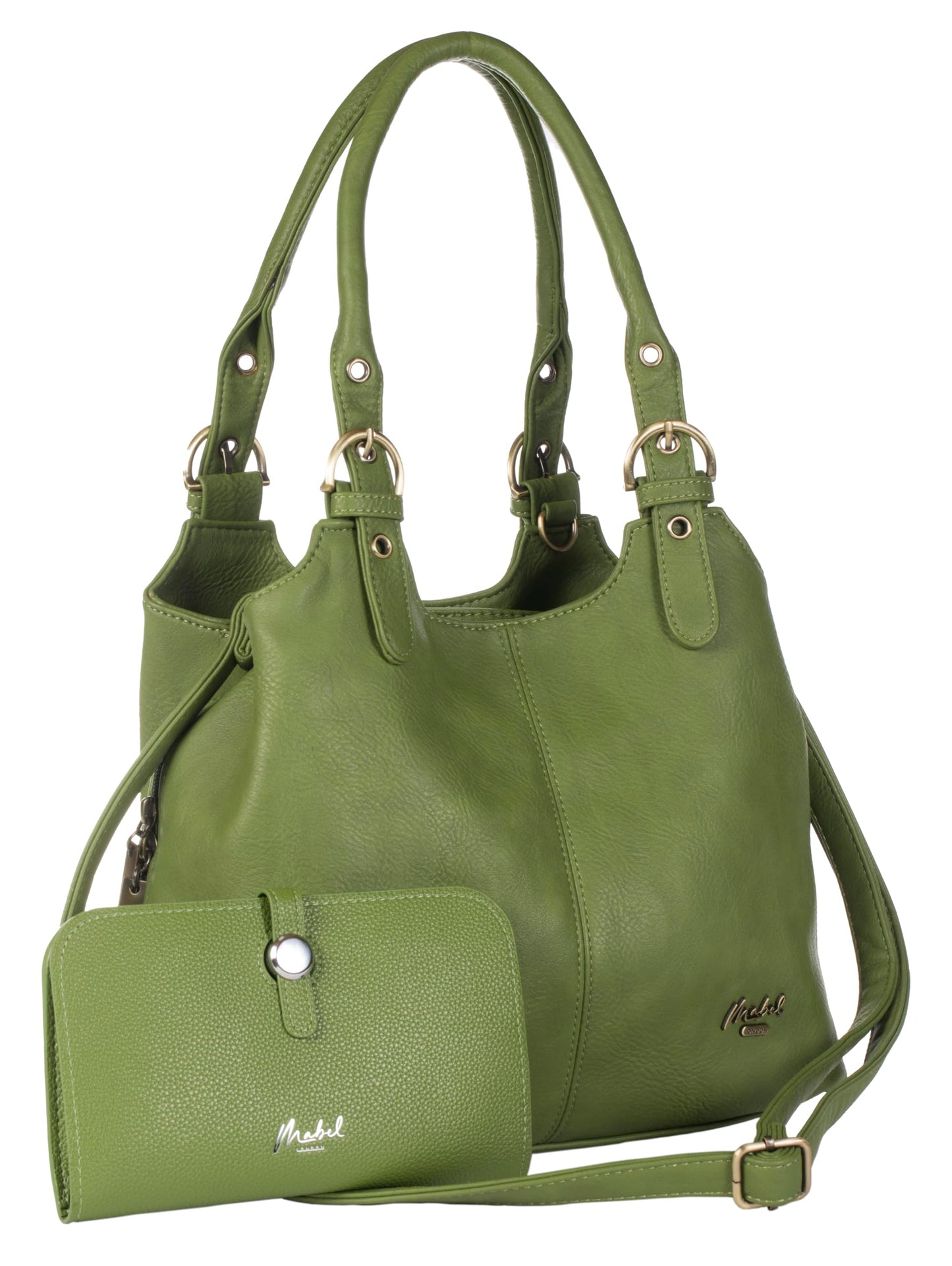 Amelia Ada - Vegan Leather Shoulder Handbag & RFID-Blocking Purse Wallet Set for Women