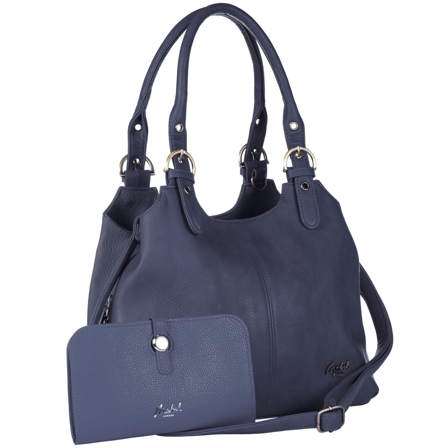 Amelia Ada - Vegan Leather Shoulder Handbag & RFID-Blocking Purse Wallet Set for Women