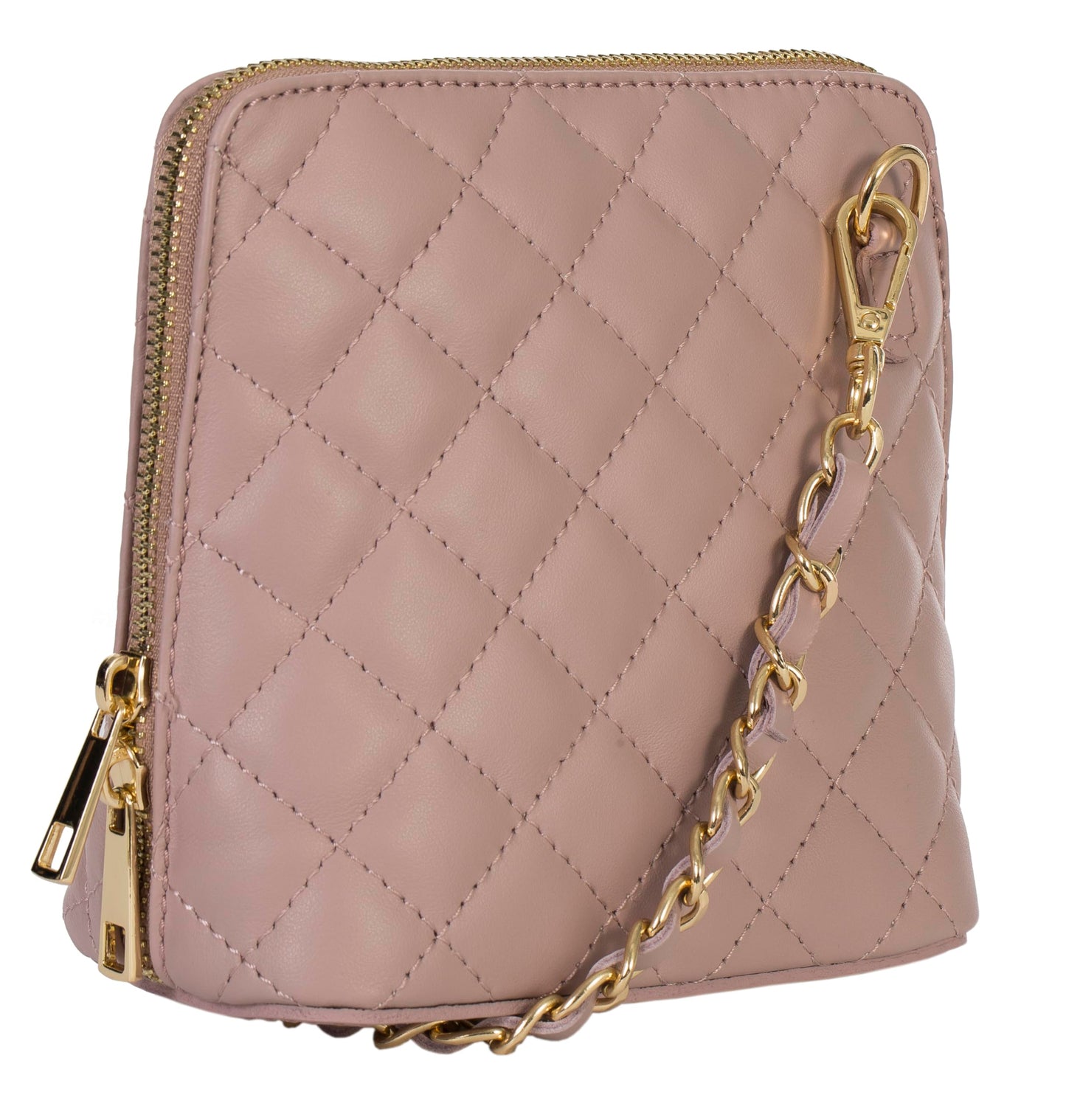 Abby - Genuine Italian Quilted Leather Small Crossbody Bag Handmade in Florence Tuscany