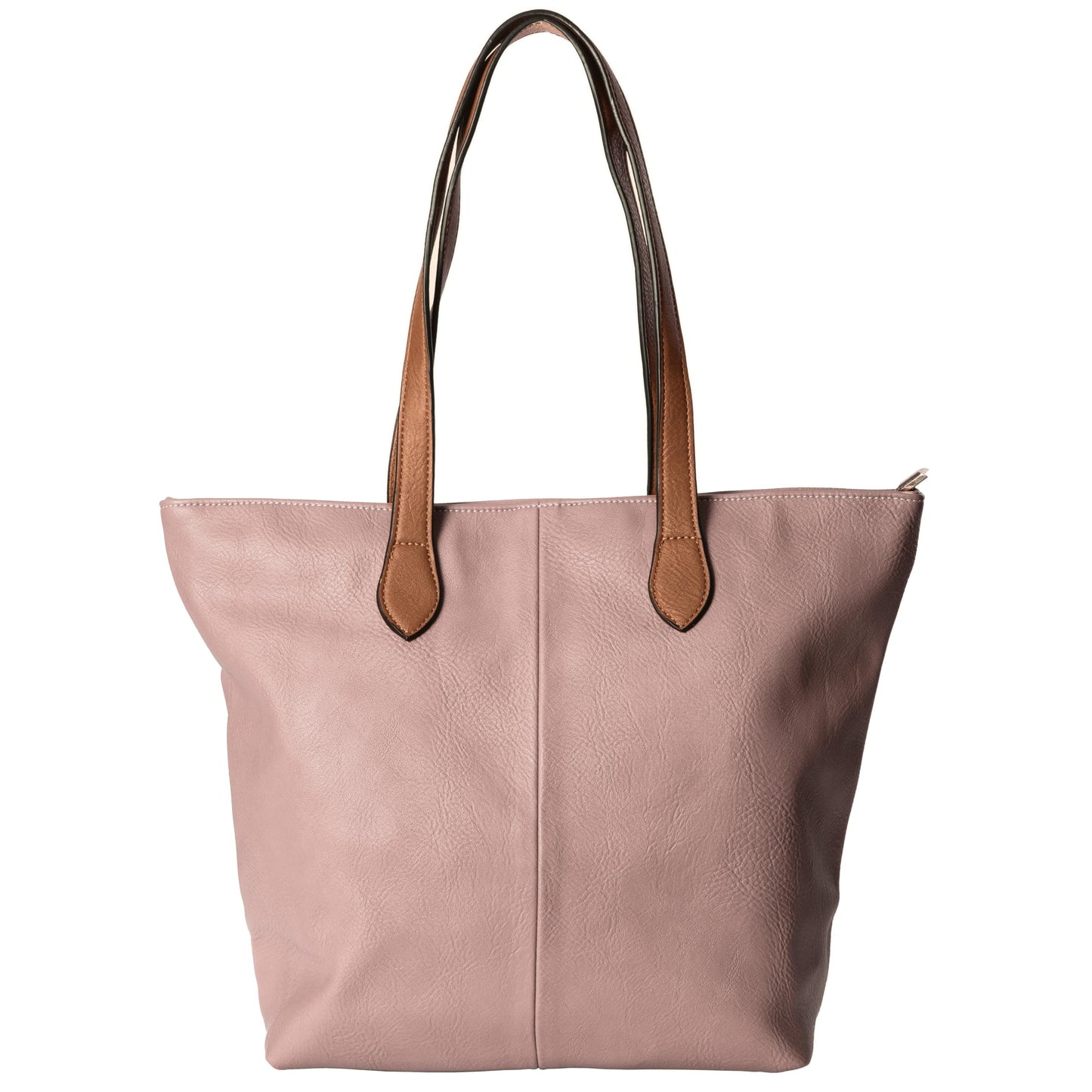 Brook - Medium Vegan Leather Shoulder Tote Bag with Zip Closure & Lightweight Design