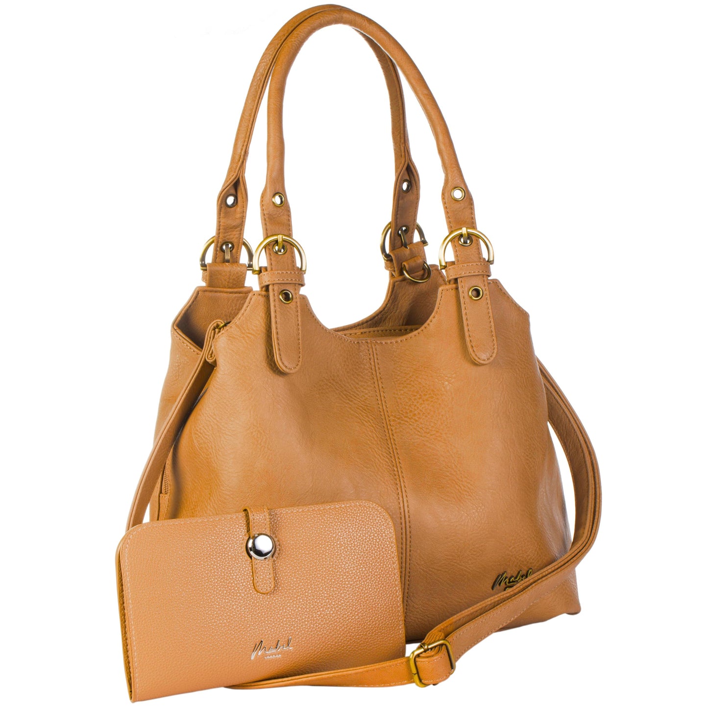 Amelia Ada - Vegan Leather Shoulder Handbag & RFID-Blocking Purse Wallet Set for Women