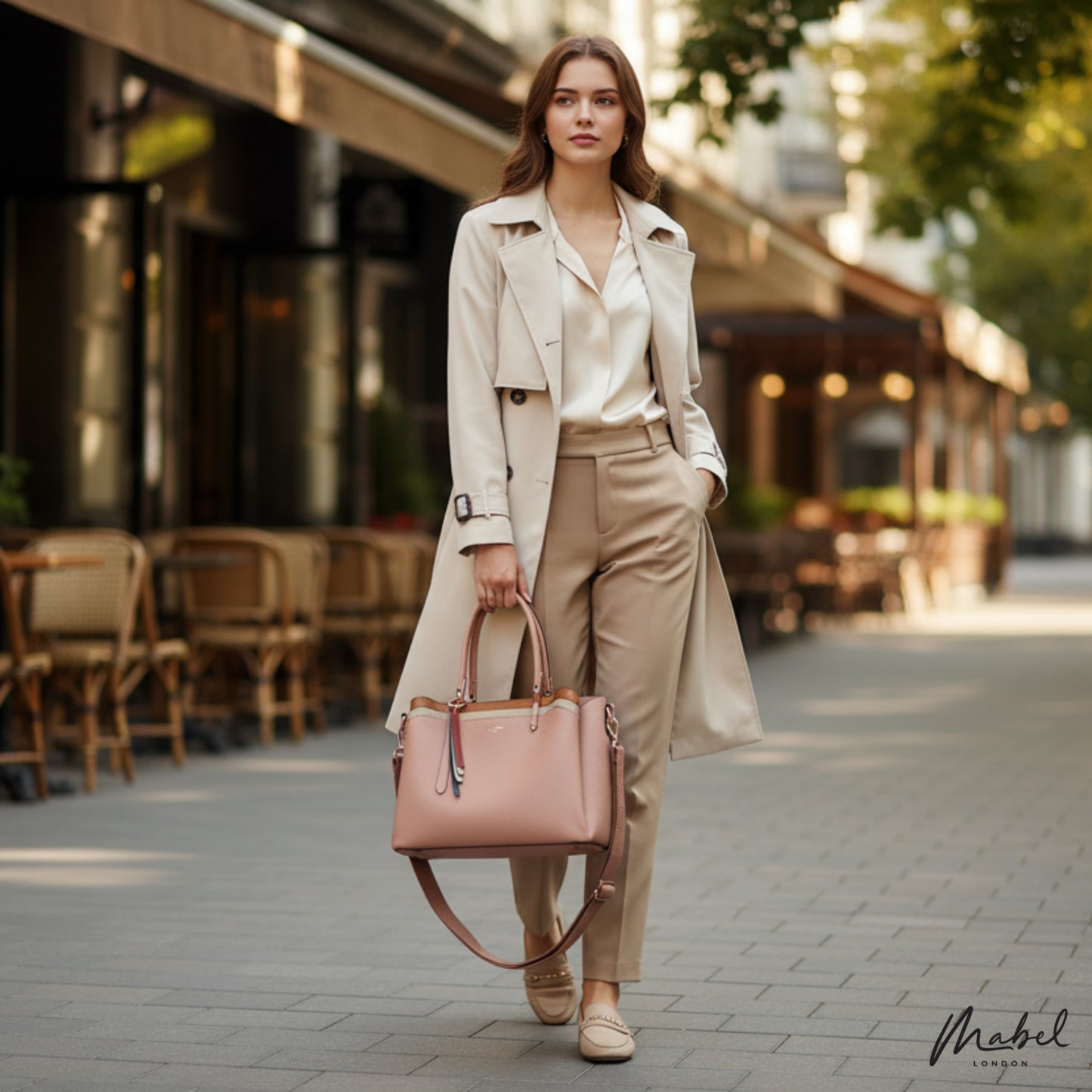 Structured Top Handle Tote Shoulder Bag with Tassel Charm & Crossbody Strap - Bella