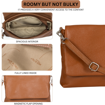 Jules - Genuine Italian Leather Small Crossbody & Shoulder Bag Handmade in Florence Tuscany