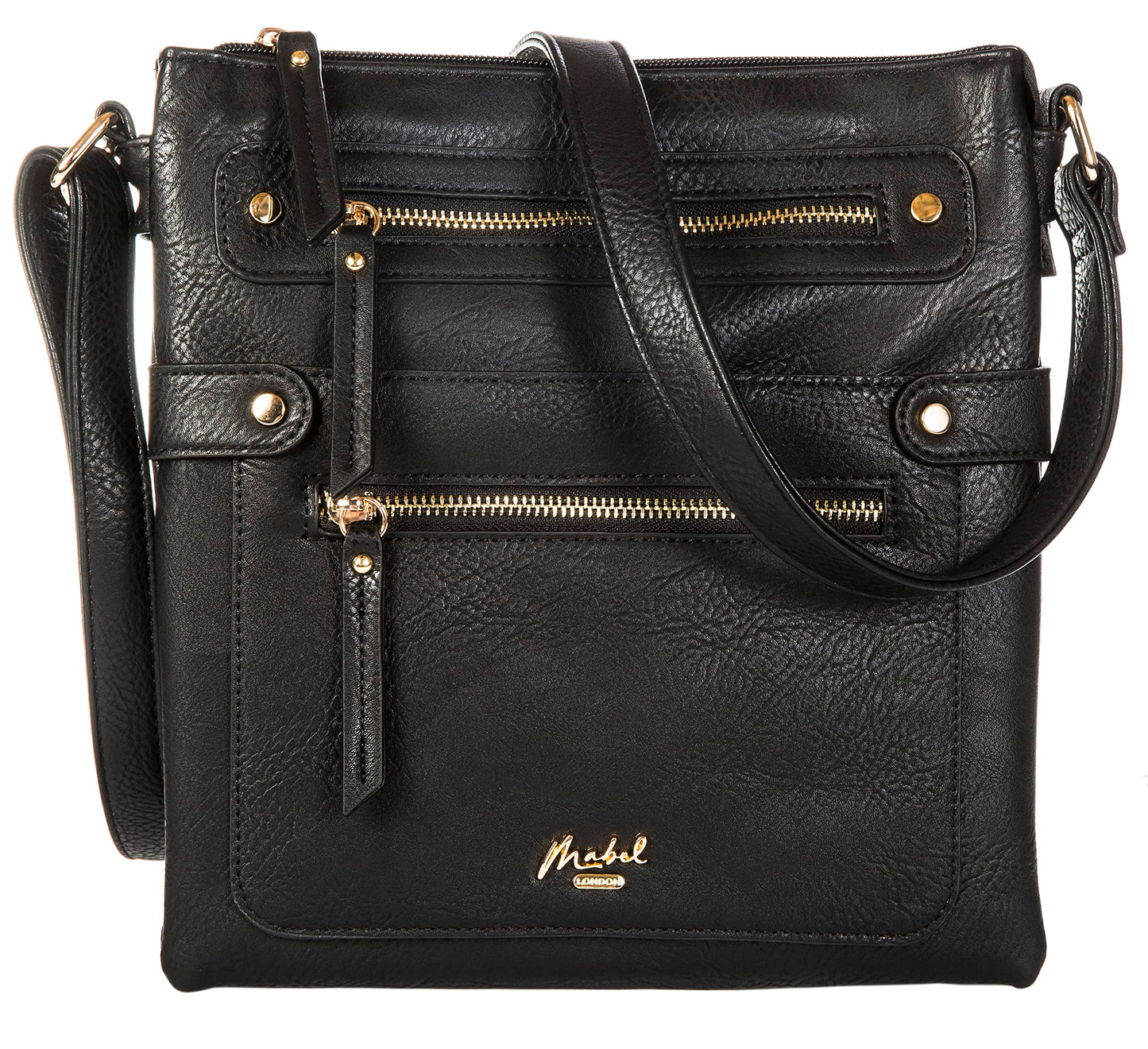 Sophia - Medium Vegan Leather Crossbody Shoulder Bag with Zip Closure & Sleek Design