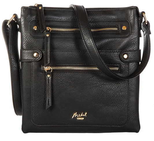 Sophia - Medium Vegan Leather Crossbody Shoulder Bag with Zip Closure & Sleek Design