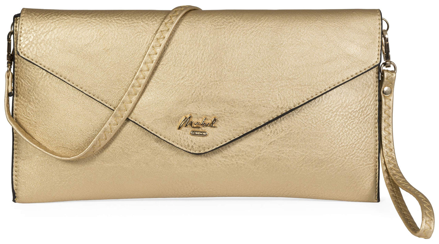 Piper - Vegan Leather Clutch Wristlet with Detachable Strap, Evening Purse Bag