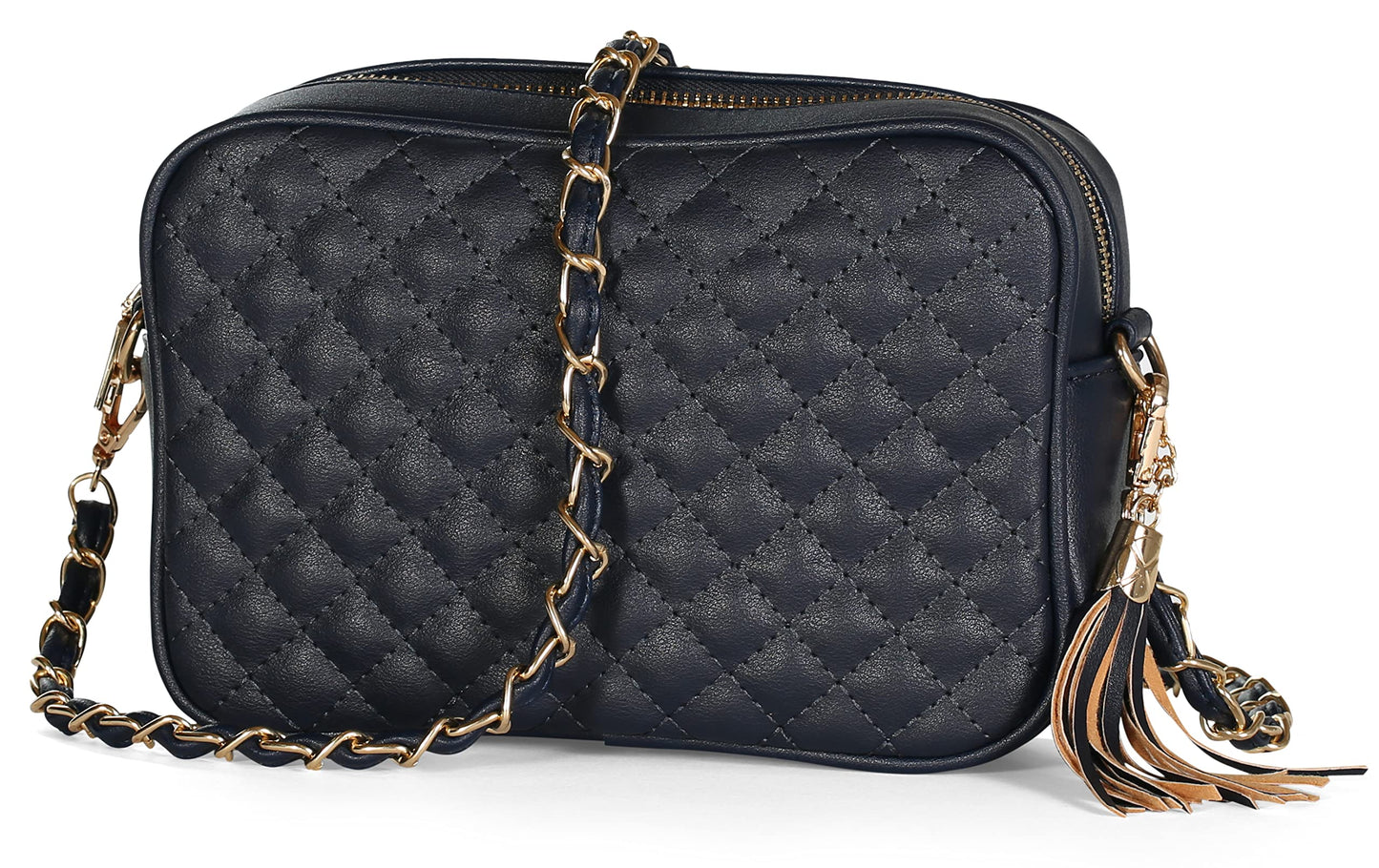 Mia - Vegan Leather Quilted Small Crossbody Bag with Adjustable Strap & Zip