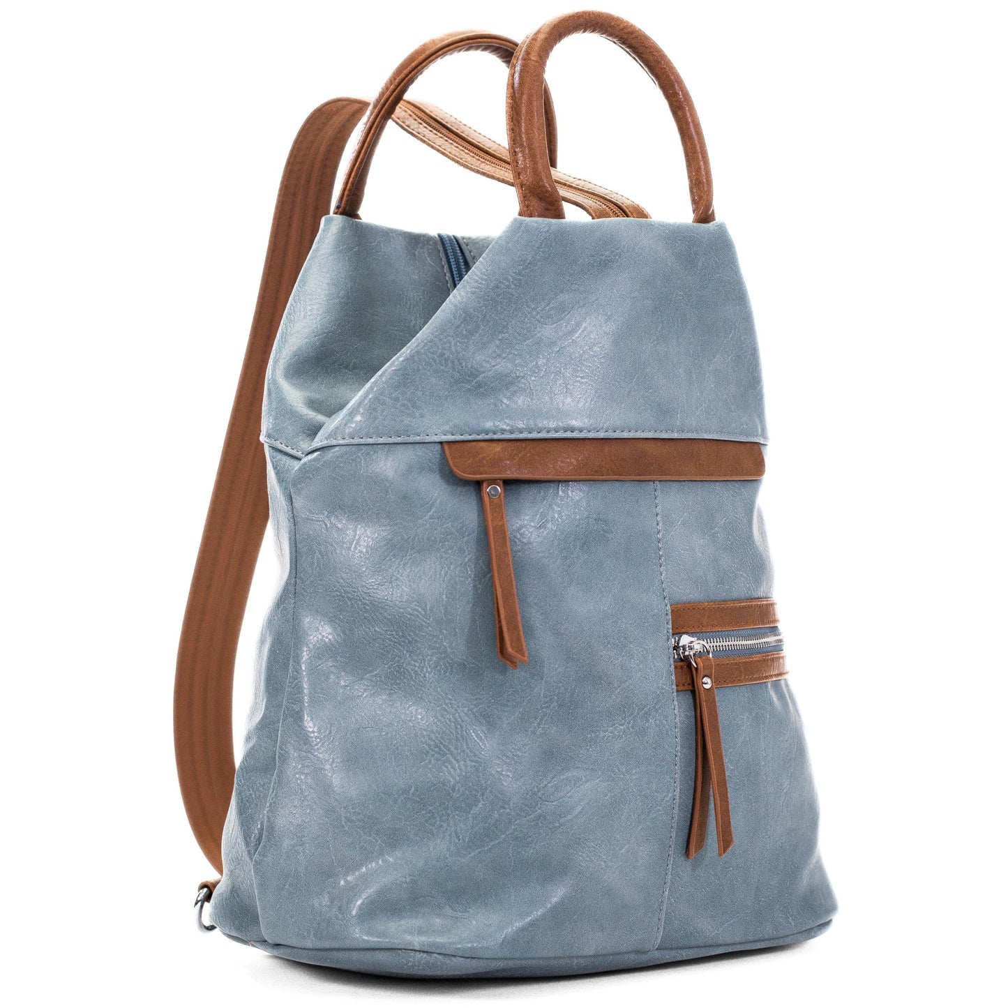 Faye - Contrasting Colour Convertible Backpack to Monostrap Slingbag
