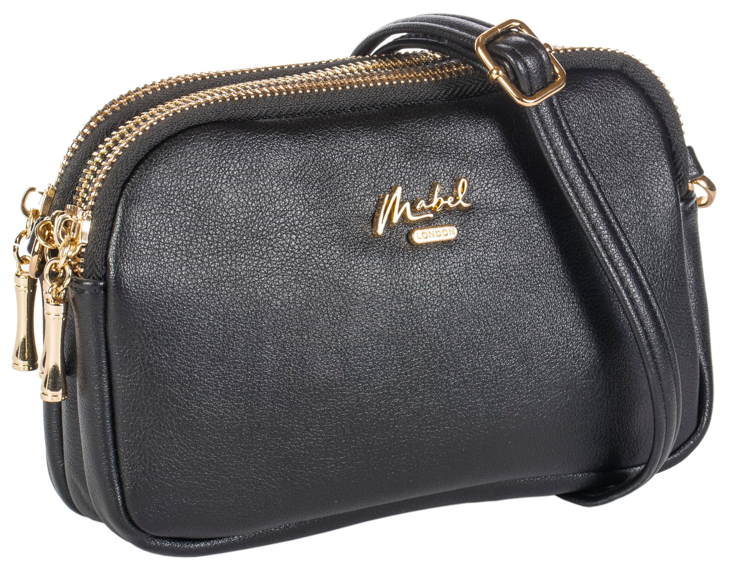 Simone - Vegan Leather Small Crossbody Bag with Triple Zip Compartments