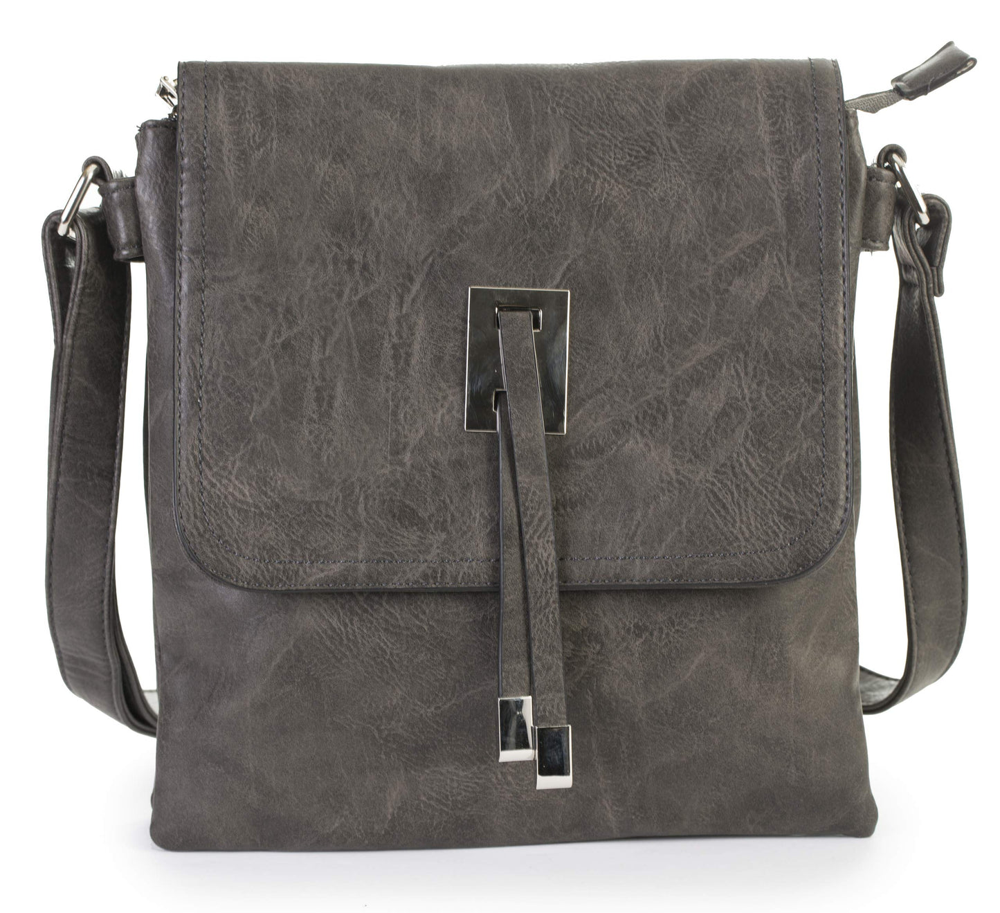 Zeta - Vegan Leather Medium Crossbody Bag with Zip Closure & Organised Interior