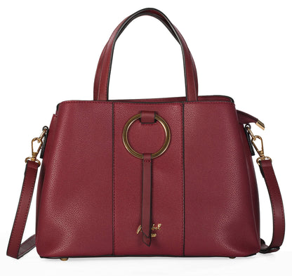 Elegant Satchel Handbag with Top Handles, Multiple Pockets & Shoulder Strap - Lumi