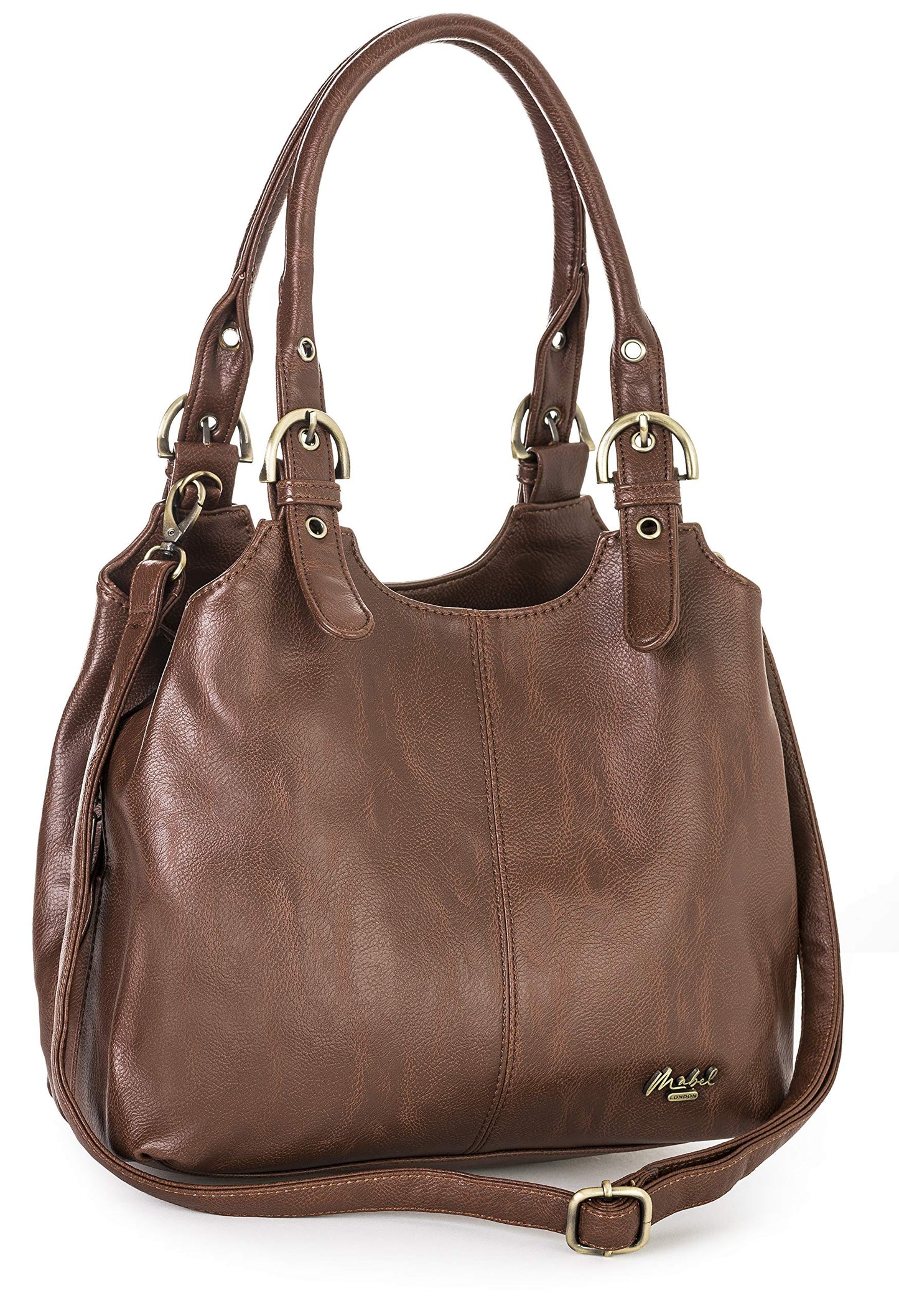 Iris - Medium Vegan Leather Shoulder Tote Bag with Zip Closure & Organised Interior