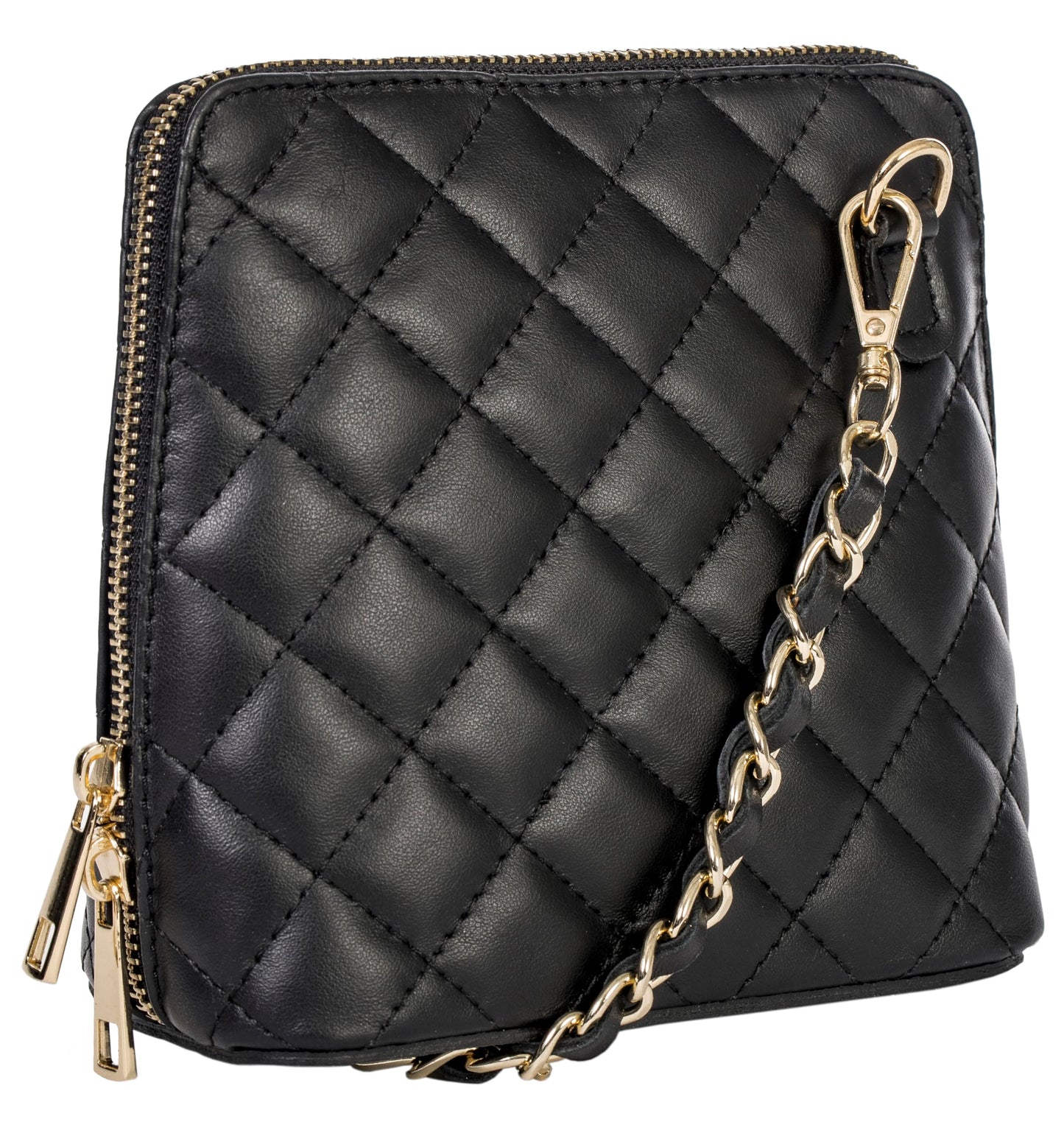 Abby - Genuine Italian Quilted Leather Small Crossbody Bag Handmade in Florence Tuscany