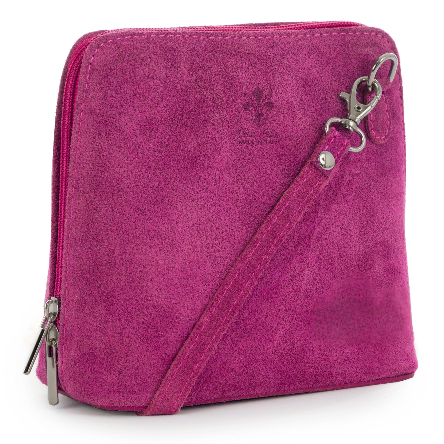 Abby - Genuine Italian Suede Leather Small Crossbody Bag Handmade in Florence Tuscany