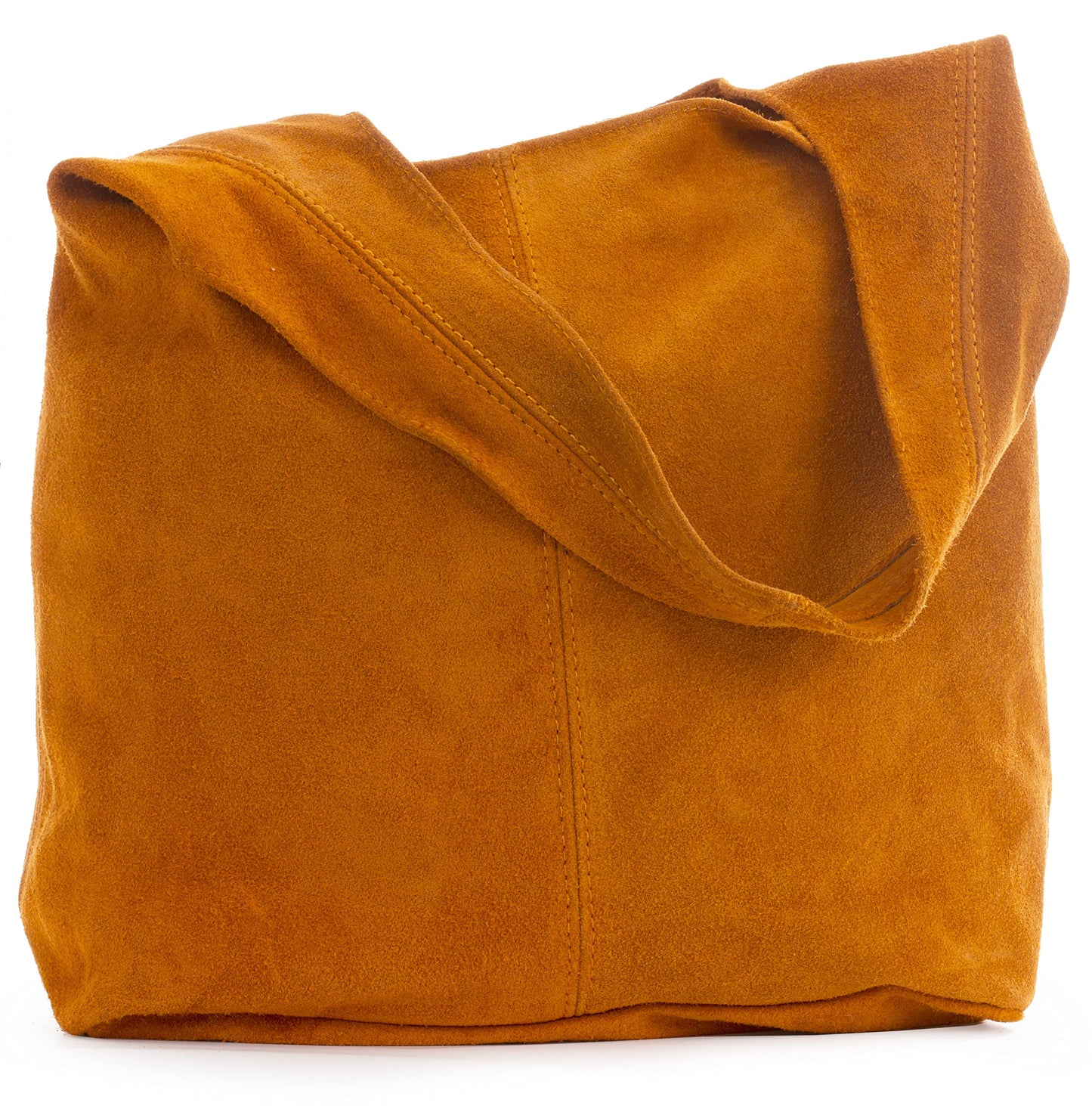 Shay - Genuine Italian Suede Leather Hobo Shoulder Tote with Zip Closure & Dust Bag