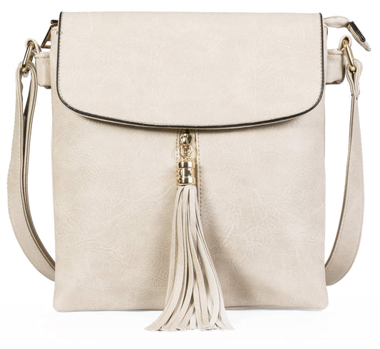 Rosie - Small Vegan Leather Crossbody Shoulder Bag with Zip Closure & Compact Design