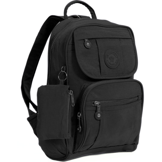Lacey - Small Rainproof Fabric Mini Backpack with Multi Zip Pockets & Lightweight Design
